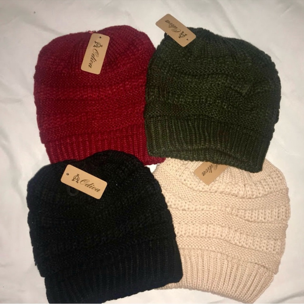 Ladies Ponytail Beanies NWT One Size Brand New W/Tags; Comes in several colors